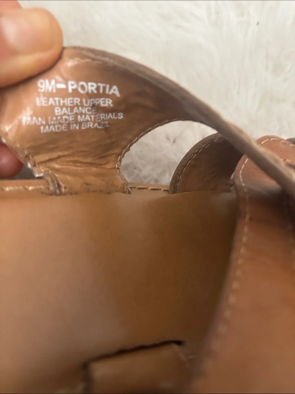 Report Tan Leather Woven Platform Sandals